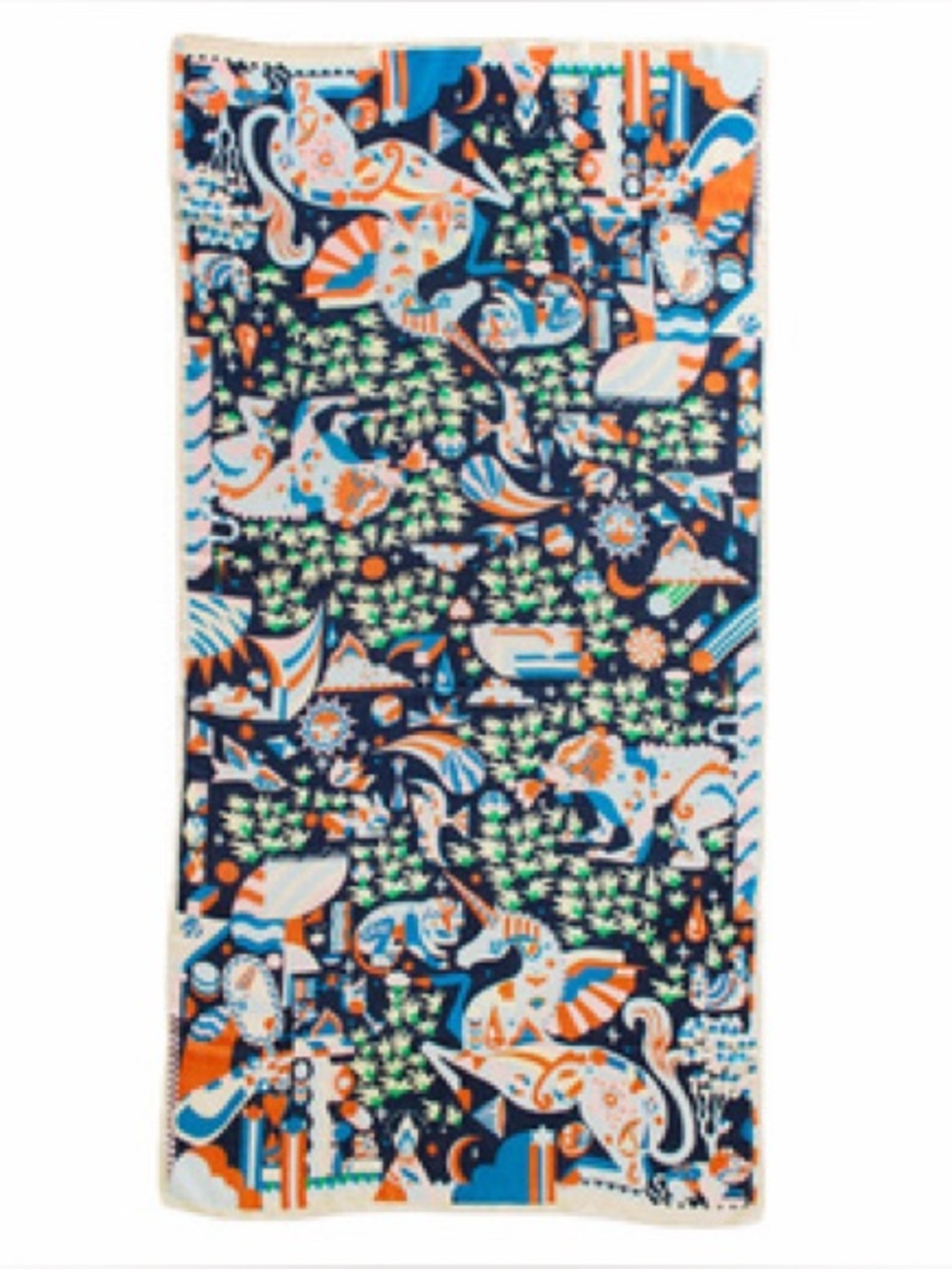 Inoui Editions 100% Wool Illustrated Art Scarf Multicolor French Designer - Picture 10 of 13